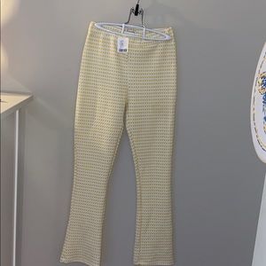 Urban Outfitters Yellow and White Check Flare Pant